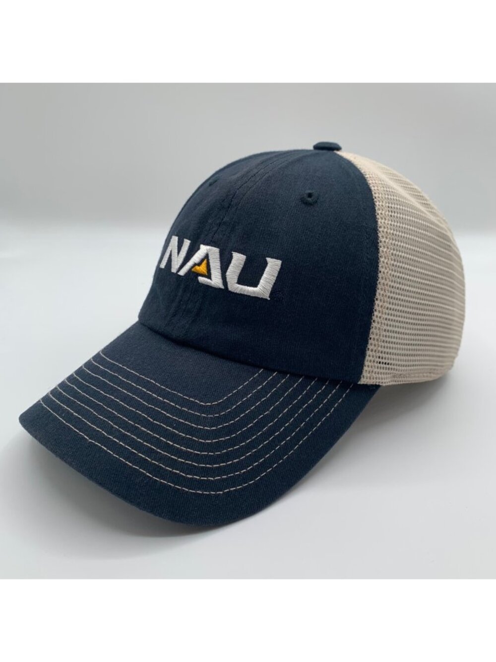 Northern Arizona Lumberjacks Navy Blue Beige Captivating Snapback Trucker Hat